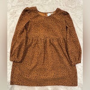 GAP Brown Leopard Print Kids Casual Dress